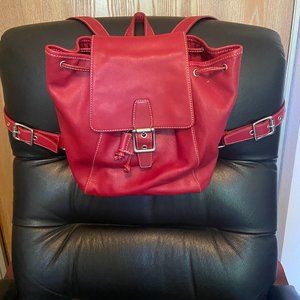Vintage Classic Coach Legacy Red Leather Backpack 9569